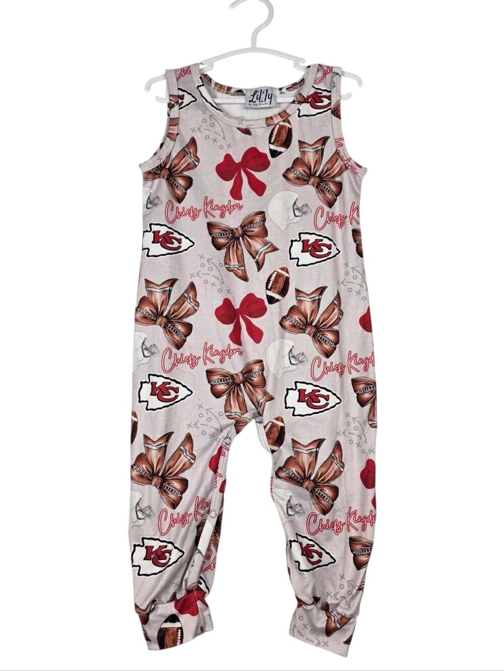 Lilly In The Valley Kansas City Chiefs Sleeveless Toddler Girl Romper Sz 2T